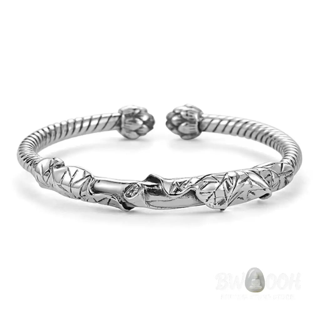 Buddha Stones Tibetan Lotus White Copper Wealth Bracelet - BWOOOH - Lotus Bracelet - Bracelet