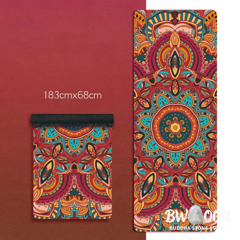 Buddha Stones Tibetan Mandala Elephant Lotus Koi Fish Mindful Natural Rubber Yoga Mat Decoration - Yoga Mat