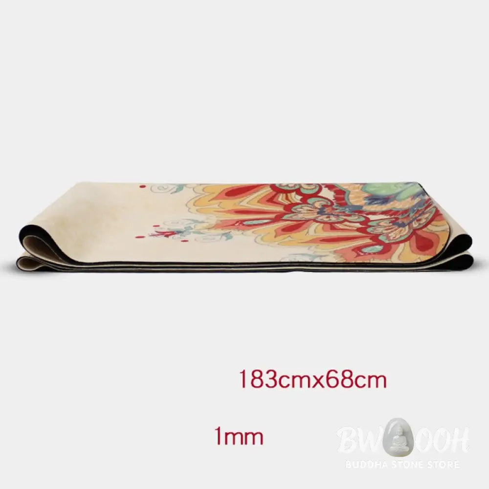 Buddha Stones Tibetan Mandala Elephant Lotus Koi Fish Mindful Natural Rubber Yoga Mat Decoration - Yoga Mat