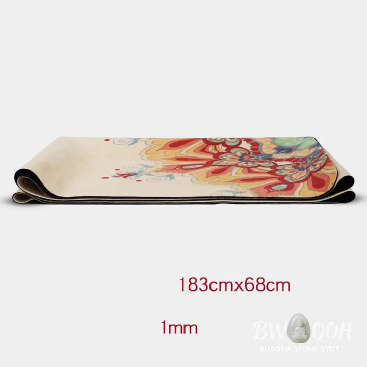 Buddha Stones Tibetan Mandala Elephant Lotus Koi Fish Mindful Natural Rubber Yoga Mat Decoration - Yoga Mat