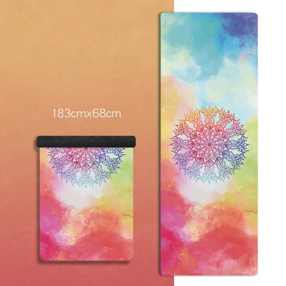Buddha Stones Tibetan Mandala Elephant Lotus Koi Fish Mindful Natural Rubber Yoga Mat Decoration - Gradient Mandala