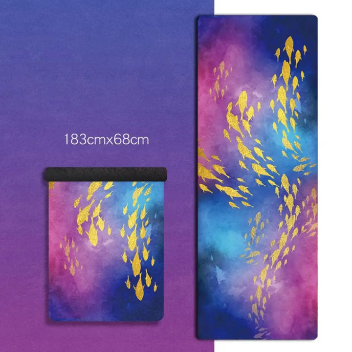 Buddha Stones Tibetan Mandala Elephant Lotus Koi Fish Mindful Natural Rubber Yoga Mat Decoration - Gradient Koi Fish