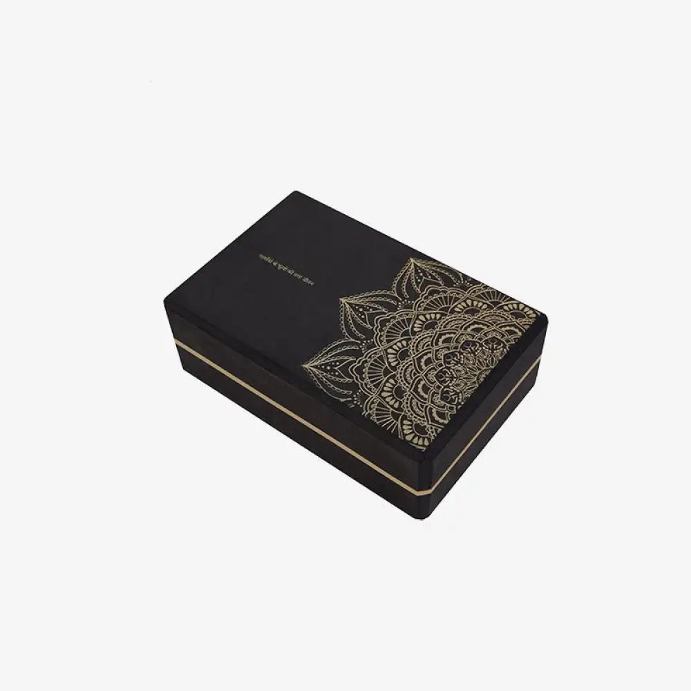 Buddha Stones Tibetan Mandala Mindful Soft Non-Slip Foam Yoga Block - Black Mandala - Yoga Block