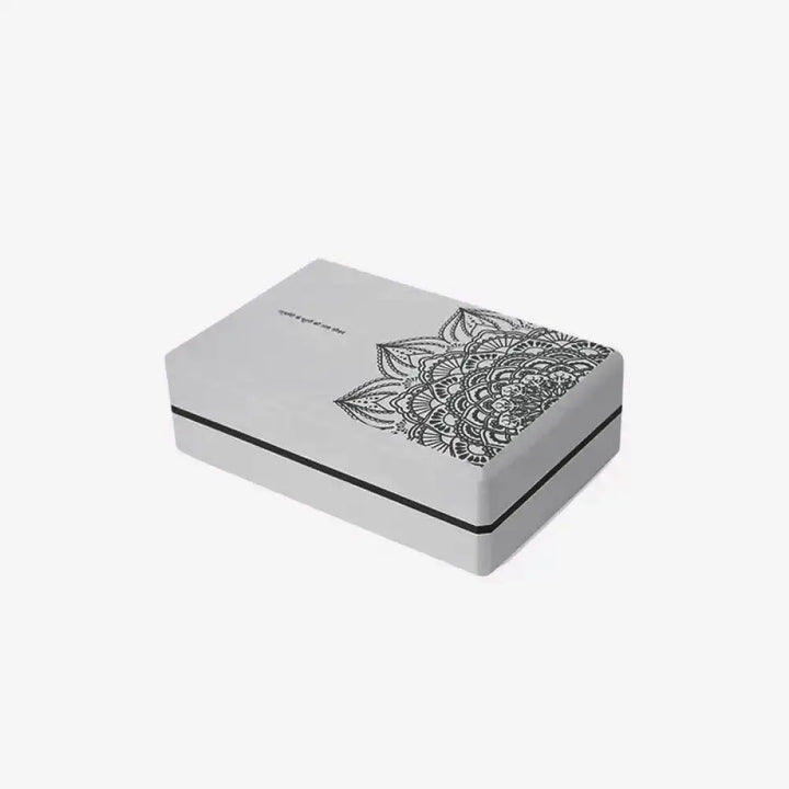 Buddha Stones Tibetan Mandala Mindful Soft Non-Slip Foam Yoga Block - Gray Mandala - Yoga Block