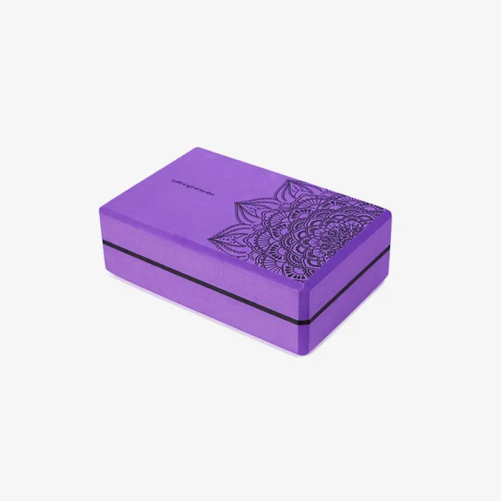 Buddha Stones Tibetan Mandala Mindful Soft Non-Slip Foam Yoga Block - Purple Mandala - Yoga Block