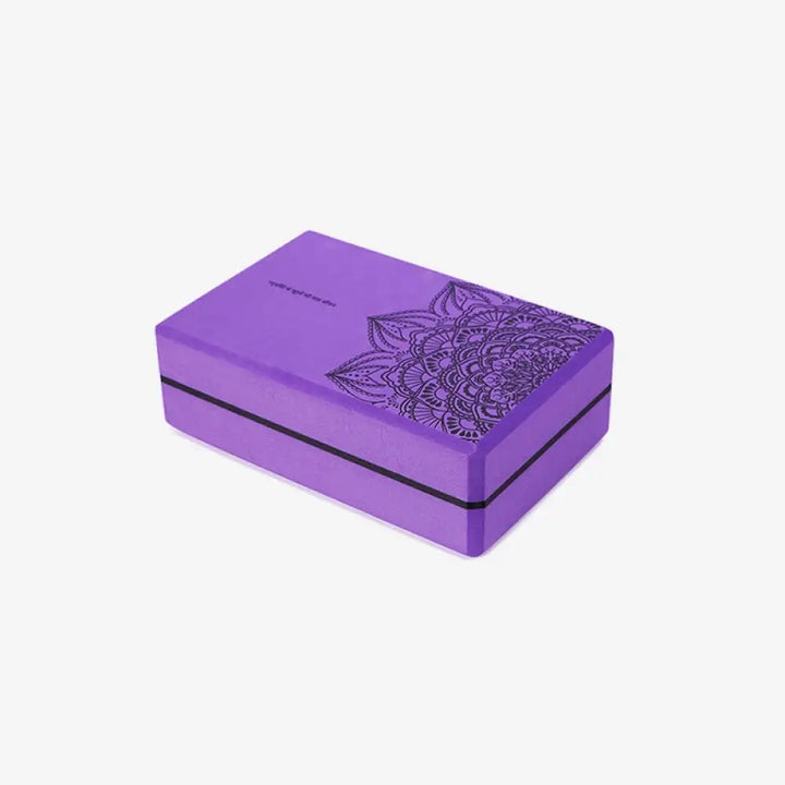 Buddha Stones Tibetan Mandala Mindful Soft Non-Slip Foam Yoga Block - Purple Mandala - Yoga Block