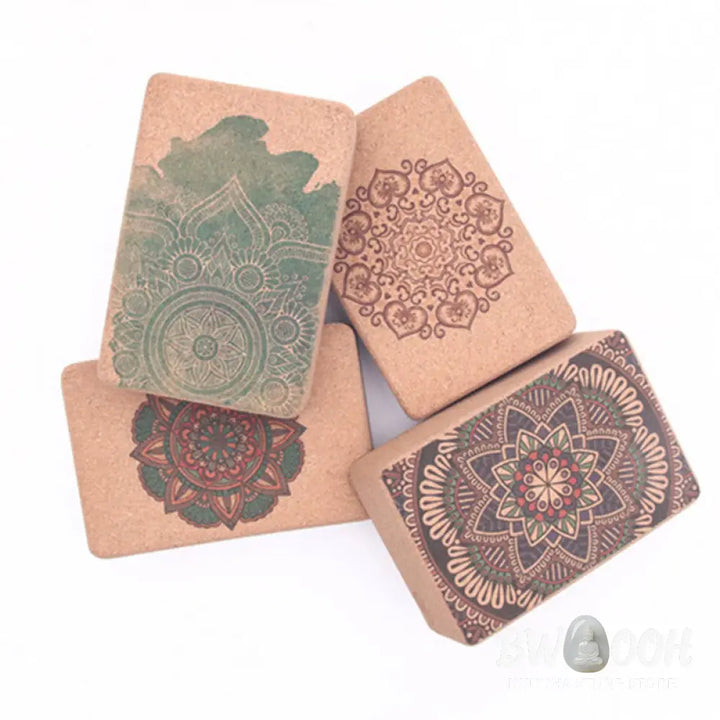 Buddha Stones Tibetan Mandala Mindful Yoga Cork Block - Yoga Cork Block