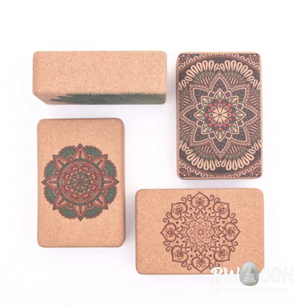 Buddha Stones Tibetan Mandala Mindful Yoga Cork Block - Yoga Cork Block