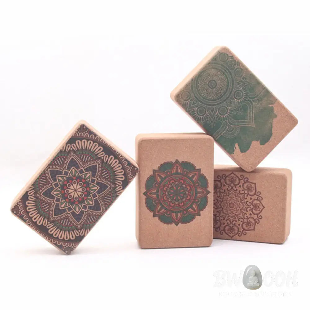 Buddha Stones Tibetan Mandala Mindful Yoga Cork Block - Yoga Cork Block