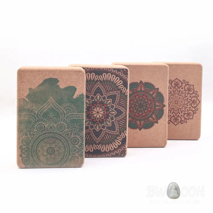 Buddha Stones Tibetan Mandala Mindful Yoga Cork Block - Yoga Cork Block