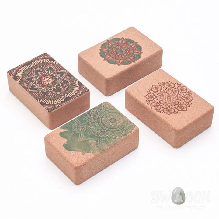 Buddha Stones Tibetan Mandala Mindful Yoga Cork Block - Yoga Cork Block