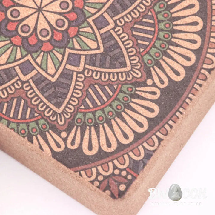 Buddha Stones Tibetan Mandala Mindful Yoga Cork Block - Yoga Cork Block