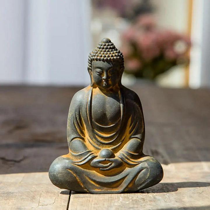 BWOOOH resin Buddha statue - Tibetan Meditating Buddha Iron Powd