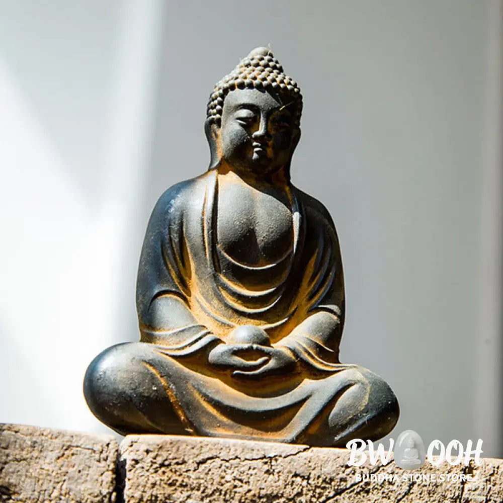 BWOOOH resin Buddha statue - Tibetan Meditating Buddha Iron Powd