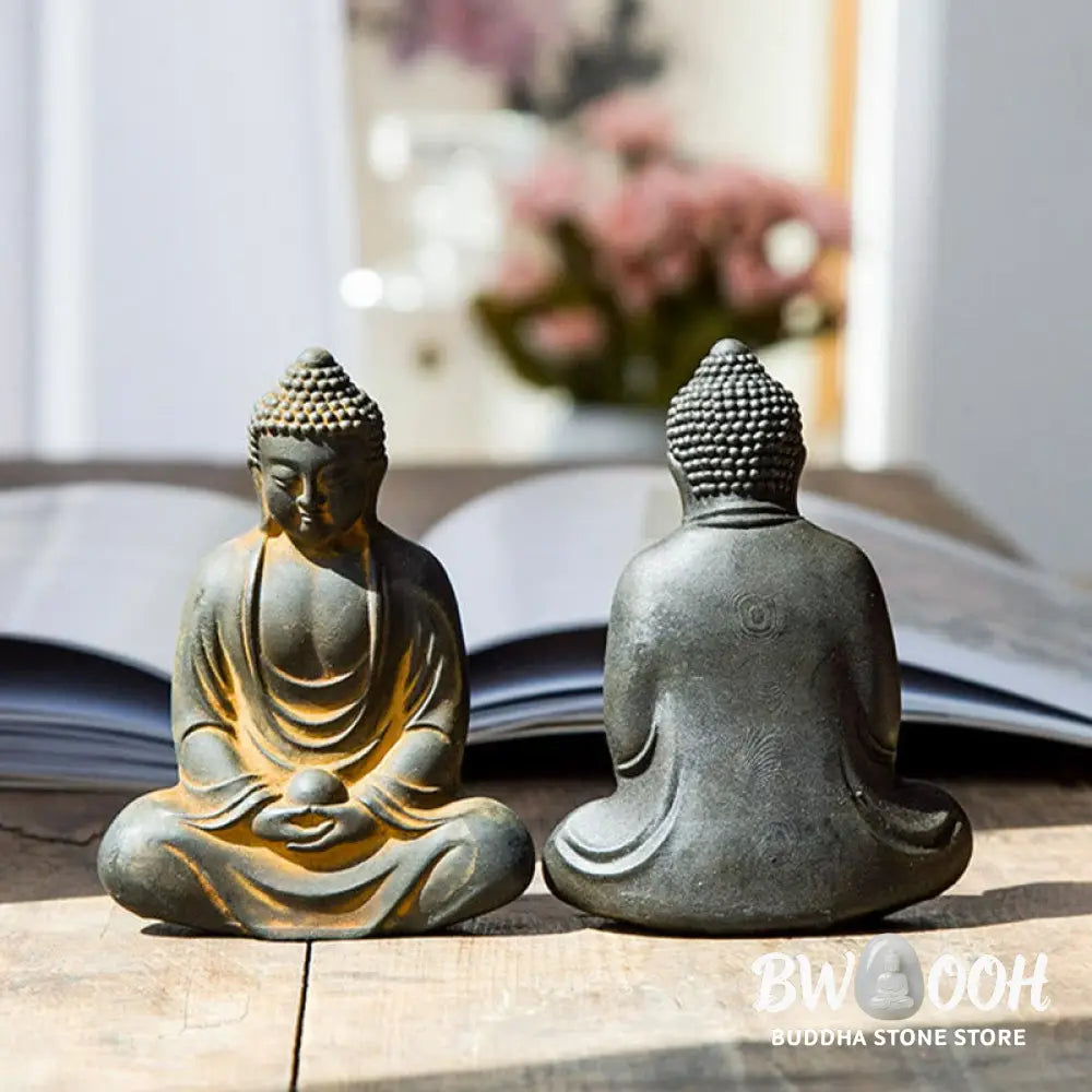 BWOOOH resin Buddha statue - Tibetan Meditating Buddha Iron Powd