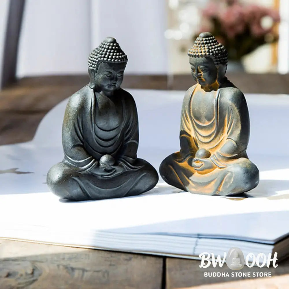 BWOOOH resin Buddha statue - Tibetan Meditating Buddha Iron Powd