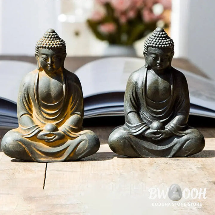 BWOOOH resin Buddha statue - Tibetan Meditating Buddha Iron Powd