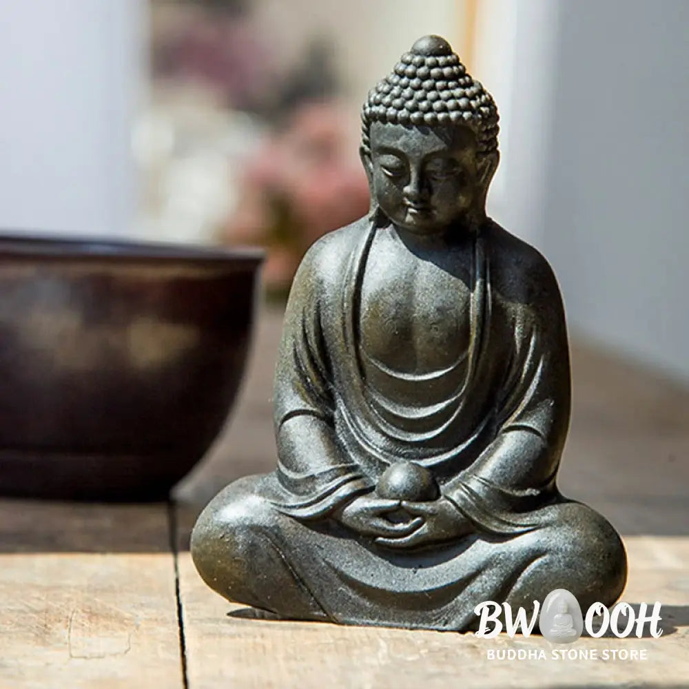 BWOOOH resin Buddha statue - Tibetan Meditating Buddha Iron Powd