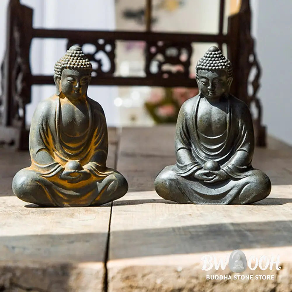 BWOOOH resin Buddha statue - Tibetan Meditating Buddha Iron Powd