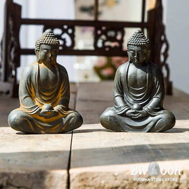 BWOOOH resin Buddha statue - Tibetan Meditating Buddha Iron Powd