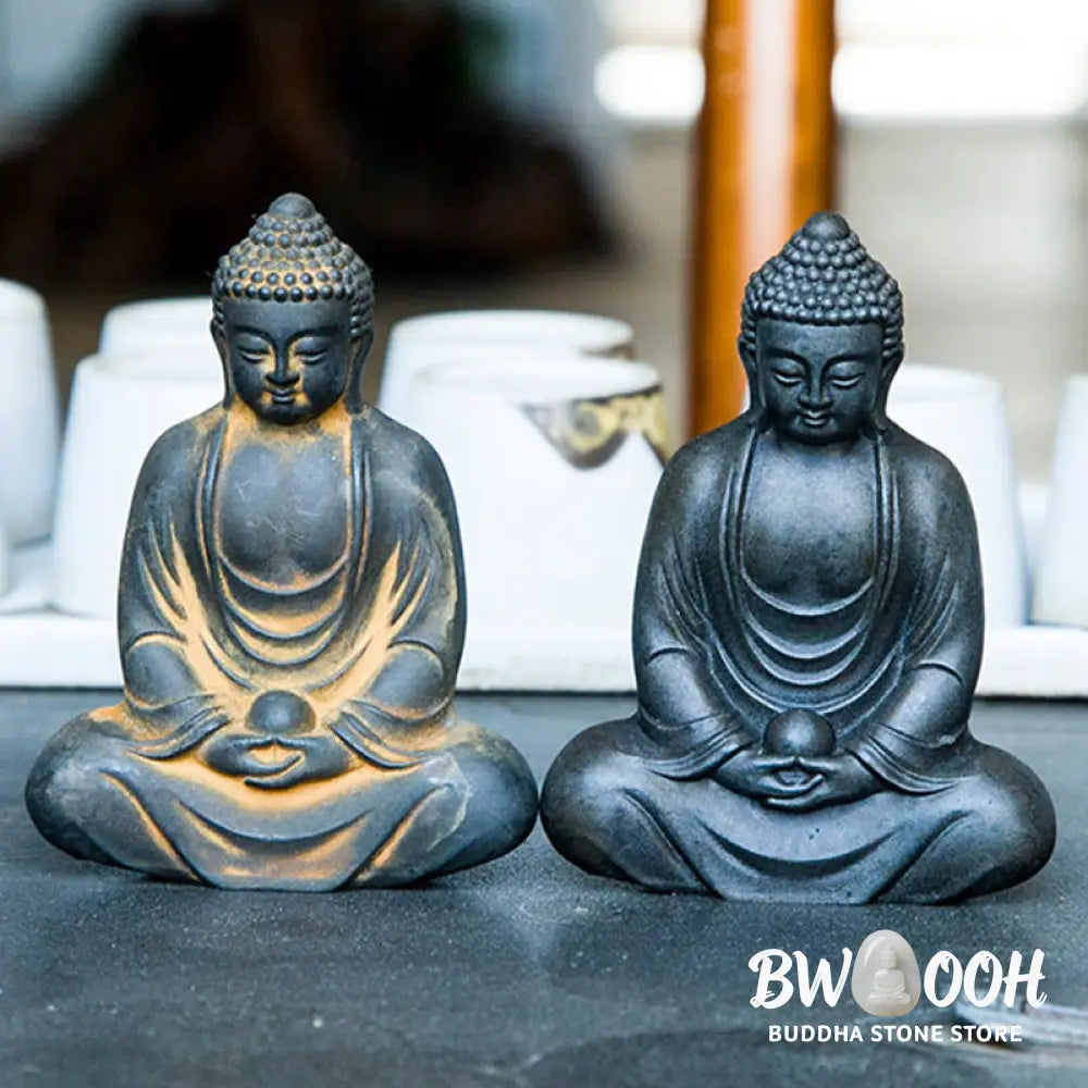 BWOOOH resin Buddha statue - Tibetan Meditating Buddha Iron Powd