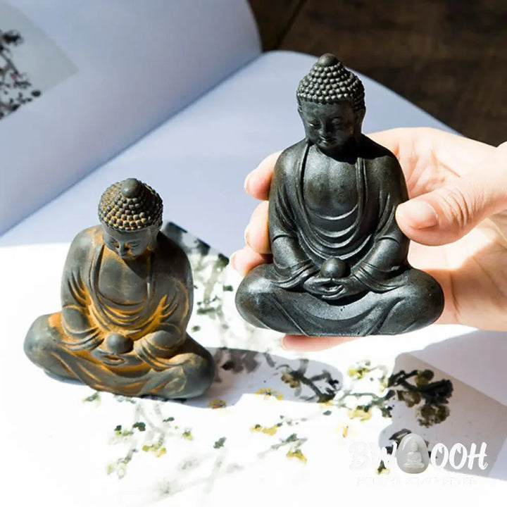 BWOOOH resin Buddha statue - Tibetan Meditating Buddha Iron Powd