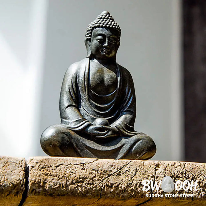 BWOOOH resin Buddha statue - Tibetan Meditating Buddha Iron Powd