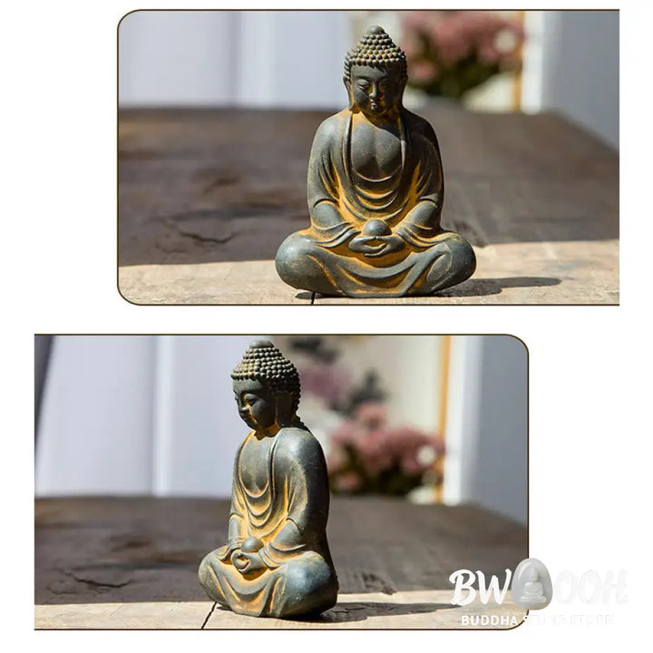 BWOOOH resin Buddha statue - Tibetan Meditating Buddha Iron Powd