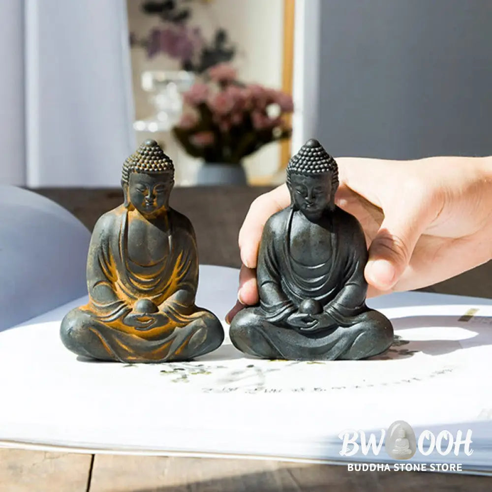 BWOOOH resin Buddha statue - Tibetan Meditating Buddha Iron Powd