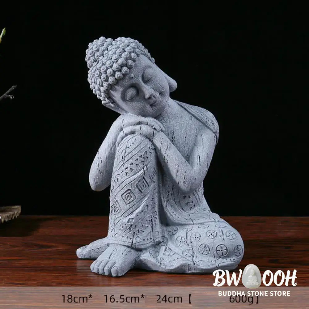 BWOOOH Tibetan Meditating Buddha Serenity Resin Statue Decoration - Bronze - Decorations