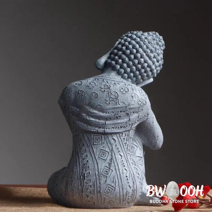BWOOOH Tibetan Meditating Buddha Serenity Resin Statue Decoration - Bronze - Decorations