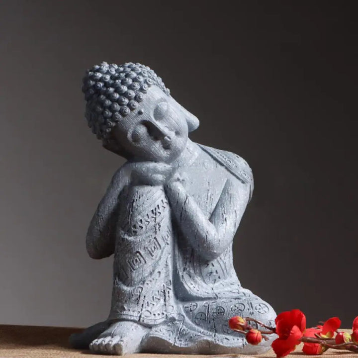 BWOOOH Tibetan Meditating Buddha Serenity Resin Statue Decoration - Bronze - Decorations