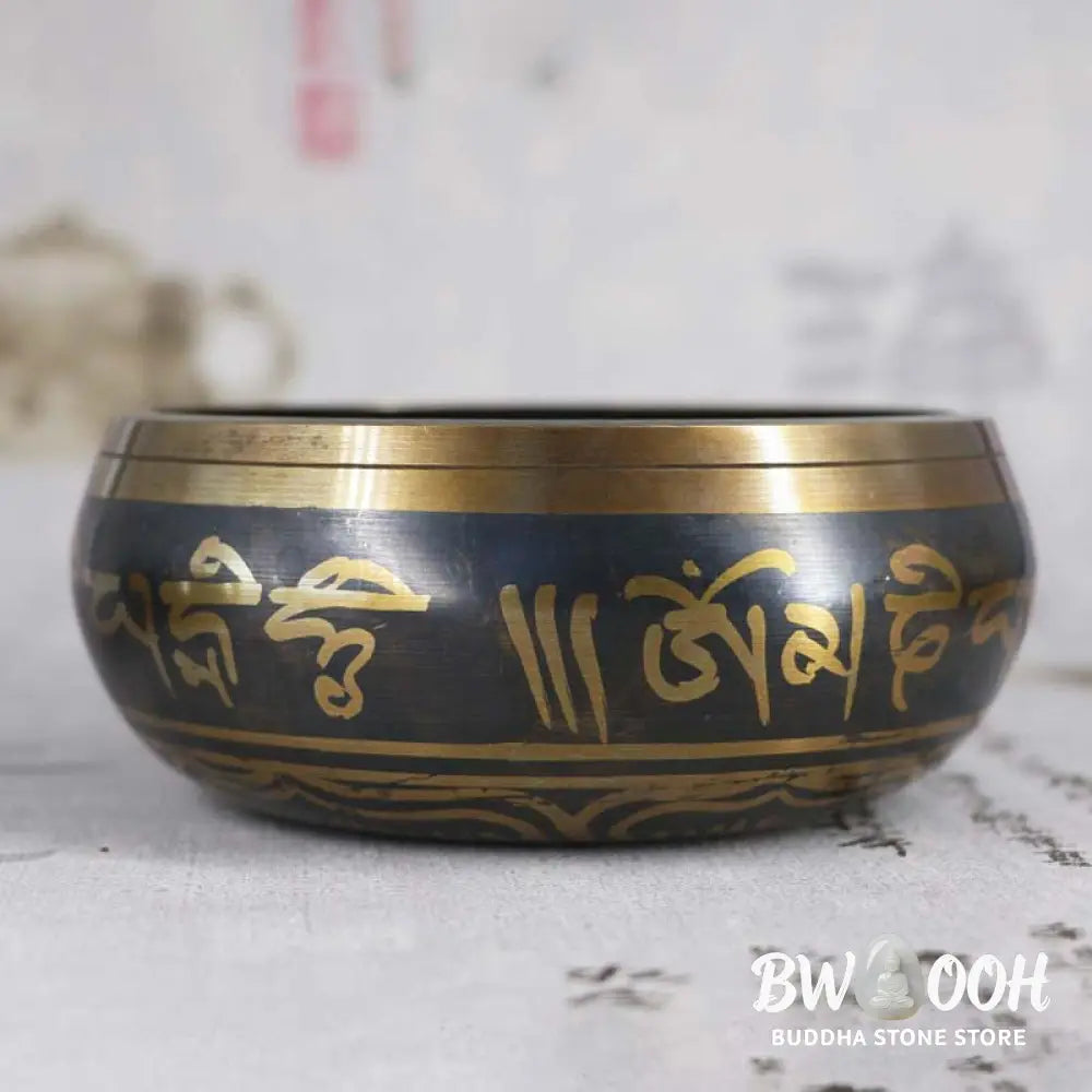 BWOOOH Tibetan Meditation Bowl for Healing and Mindfulness Om Mani Padme Hum Singing Bowl - Singing Bowl