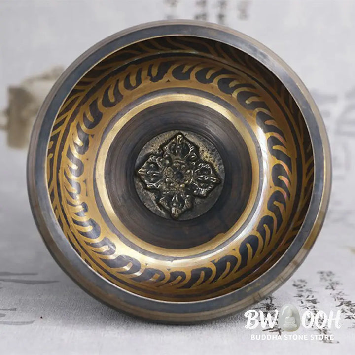 BWOOOH Tibetan Meditation Bowl for Healing and Mindfulness Om Mani Padme Hum Singing Bowl - Singing Bowl