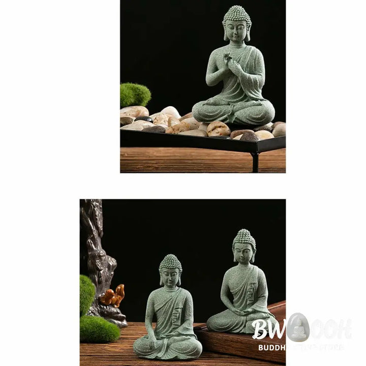 BWOOOH Tibetan Meditation Contemplation Buddha Serenity Compassion Statue Figurine Decoration - Decorations