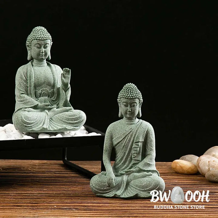 BWOOOH Tibetan Meditation Contemplation Buddha Serenity Compassion Statue Figurine Decoration - Decorations