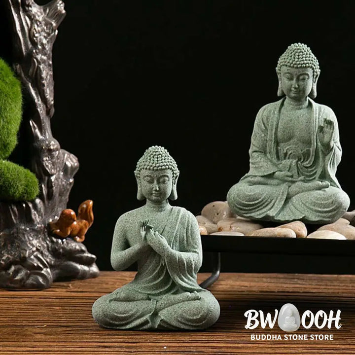 BWOOOH Tibetan Meditation Contemplation Buddha Serenity Compassion Statue Figurine Decoration - Decorations