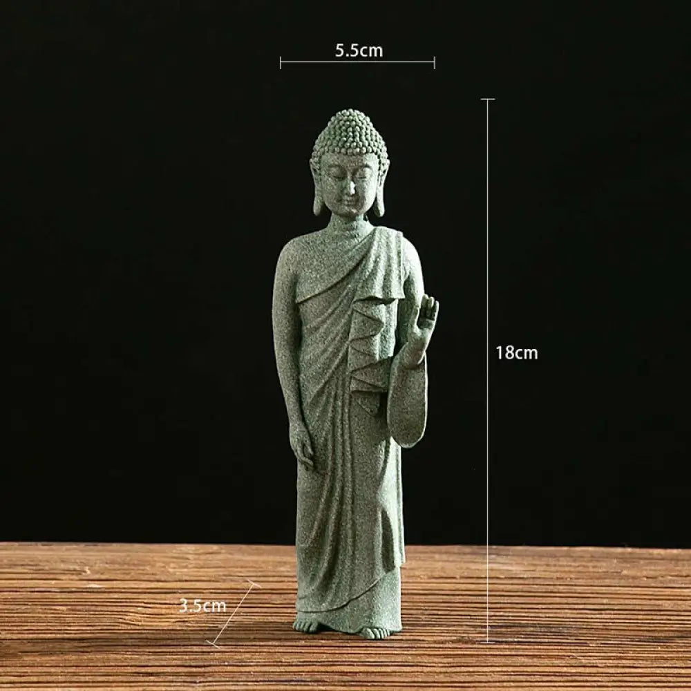 BWOOOH Tibetan Meditation Contemplation Buddha Serenity Compassion Statue Figurine Decoration - Standing Left
