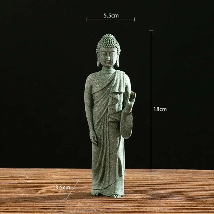BWOOOH Tibetan Meditation Contemplation Buddha Serenity Compassion Statue Figurine Decoration - Standing Left