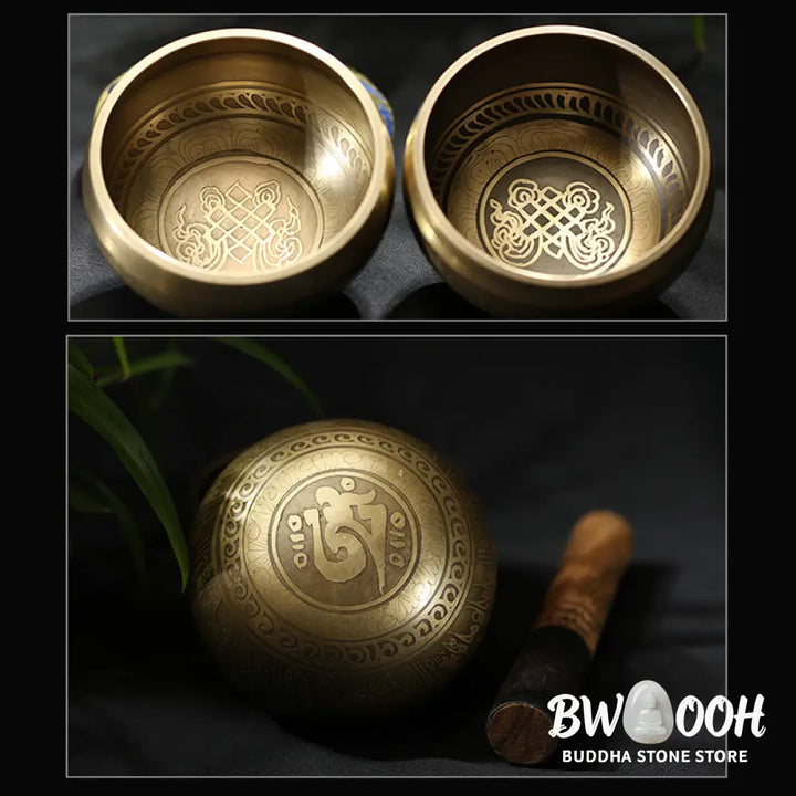BWOOOH Tibetan Meditation Sound Bowl Handcrafted for Healing and Mindfulness Singing Bowl Set - Singing Bowl
