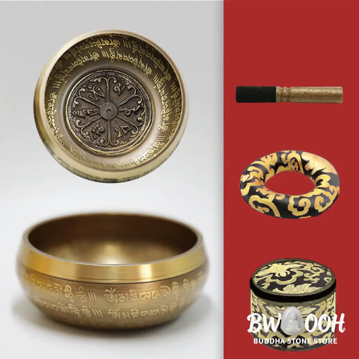 BWOOOH Tibetan Meditation Sound Bowl Handcrafted for Healing and Mindfulness Singing Bowl Set - Singing Bowl