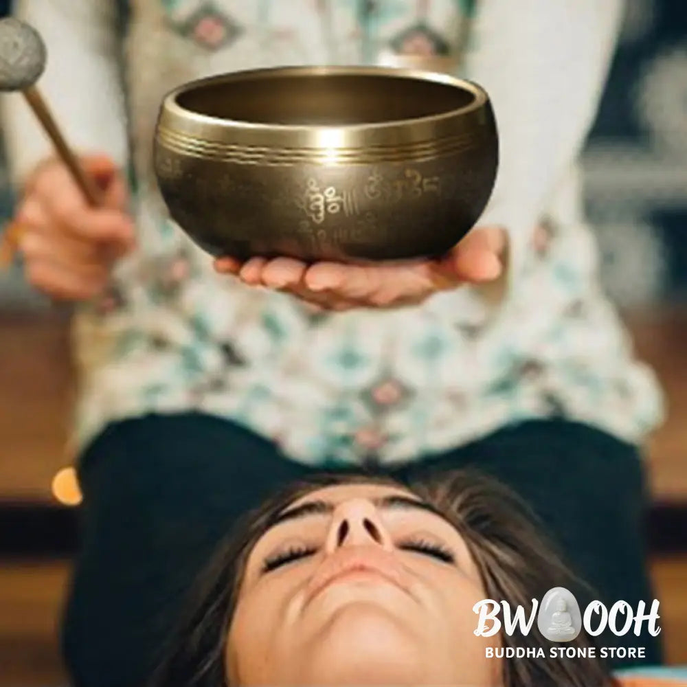 BWOOOH Tibetan Meditation Sound Bowl Handcrafted for Healing and Mindfulness Singing Bowl Set - Singing Bowl