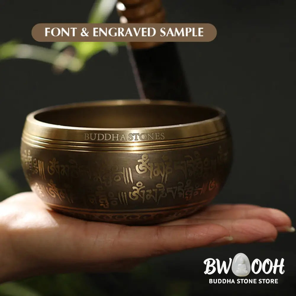 BWOOOH Tibetan Meditation Sound Bowl Handcrafted for Healing and Mindfulness Singing Bowl Set - Singing Bowl