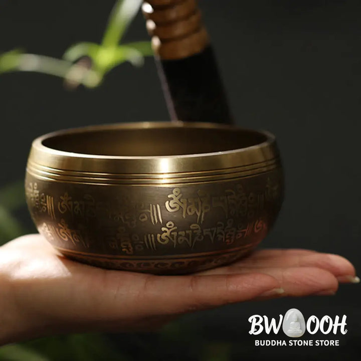 BWOOOH Tibetan Meditation Sound Bowl Handcrafted for Healing and Mindfulness Singing Bowl Set - Singing Bowl