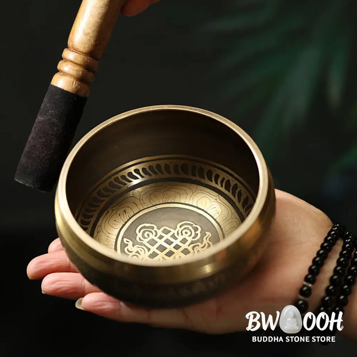 BWOOOH Tibetan Meditation Sound Bowl Handcrafted for Healing and Mindfulness Singing Bowl Set - Singing Bowl