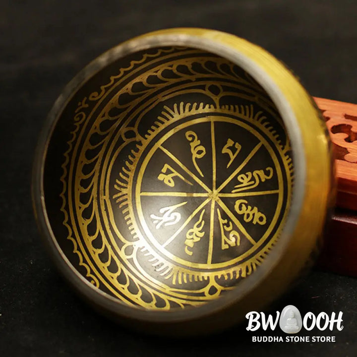 BWOOOH Tibetan Meditation Sound Bowl Handcrafted for Healing and Mindfulness Support Protection Singing Bowl Set