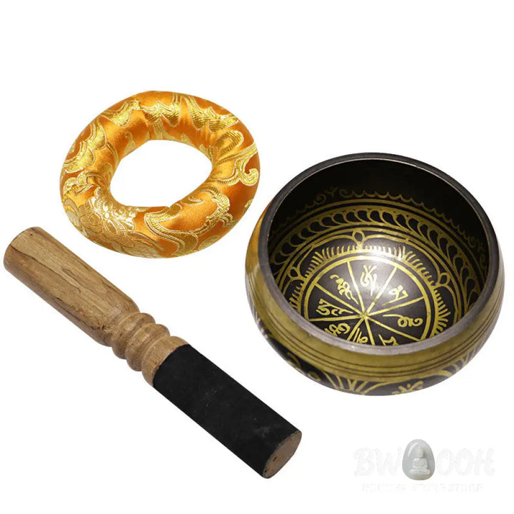 BWOOOH Tibetan Meditation Sound Bowl Handcrafted for Healing and Mindfulness Support Protection Singing Bowl Set