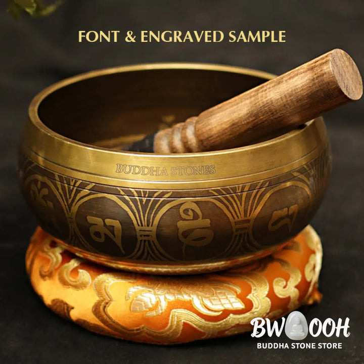 BWOOOH Tibetan Meditation Sound Bowl Handcrafted for Healing and Mindfulness Support Protection Singing Bowl Set