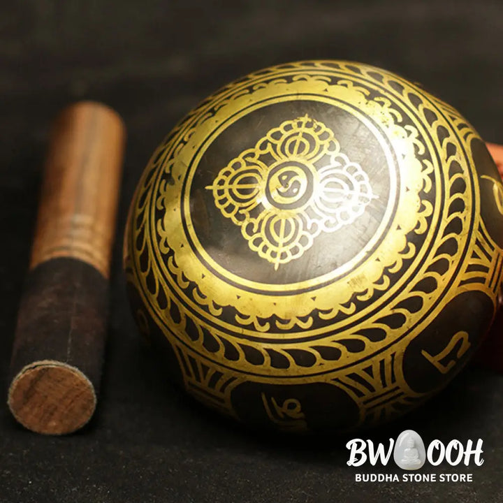 BWOOOH Tibetan Meditation Sound Bowl Handcrafted for Healing and Mindfulness Support Protection Singing Bowl Set