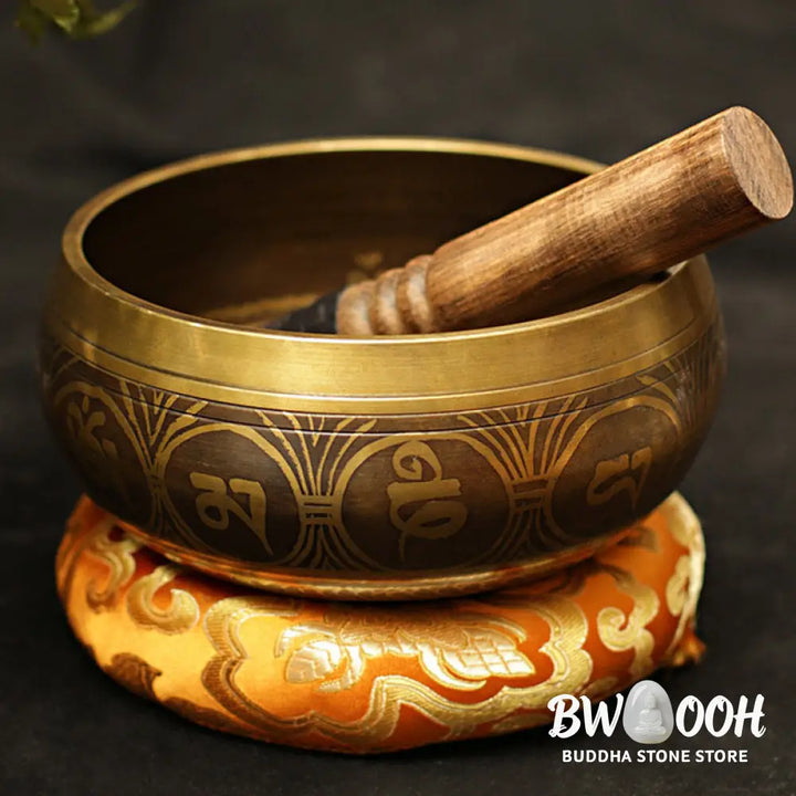BWOOOH Tibetan Meditation Sound Bowl Handcrafted for Healing and Mindfulness Support Protection Singing Bowl Set